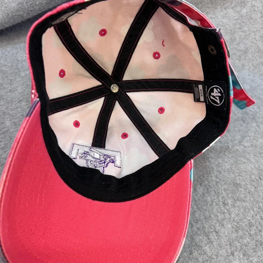 Texas Rangers Kids Pink 47 Brand Baseball Hat Cloud Pattern Adjustable OSFM